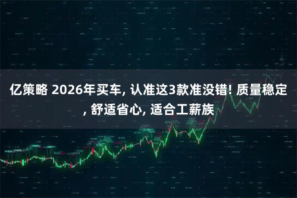 亿策略 2026年买车, 认准这3款准没错! 质量稳定, 舒适省心, 适合工薪族